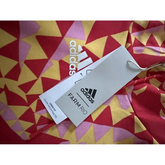 ADIDAS X FARM RIO HOODIE Kangaroo pocket Pull Over Bold Orange Red Cropped Small - Picture 9 of 13